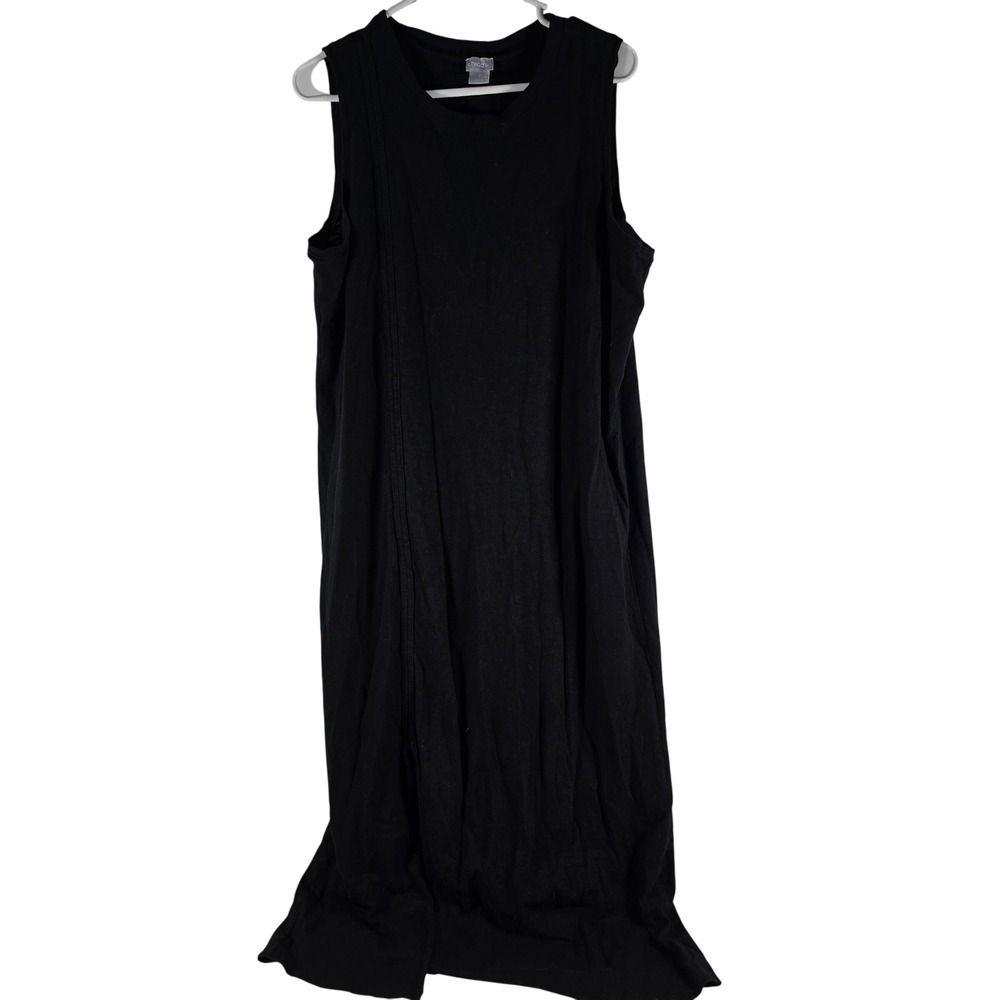 Chicos Black Sleeveless Maxi Dress Cotton‎ Modal Blend Womens Size 3 Large XL